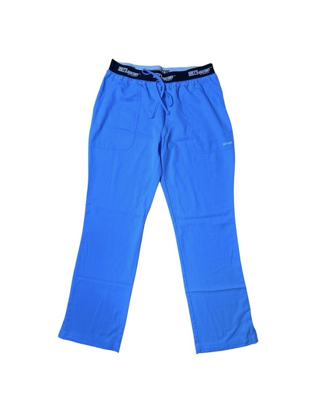 Grey’s Anatomy by Barco Womens Medium Drawstring Scrub Flare Pants Active Blue